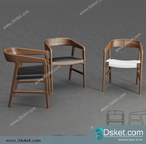 3D Model Chair 080 Free Download Ghế