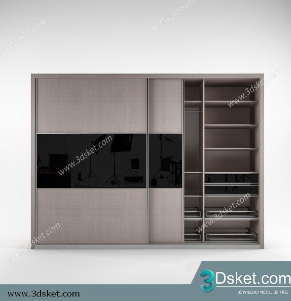 3D Wardrobe Model 004 Free Download - Tủ quần áo