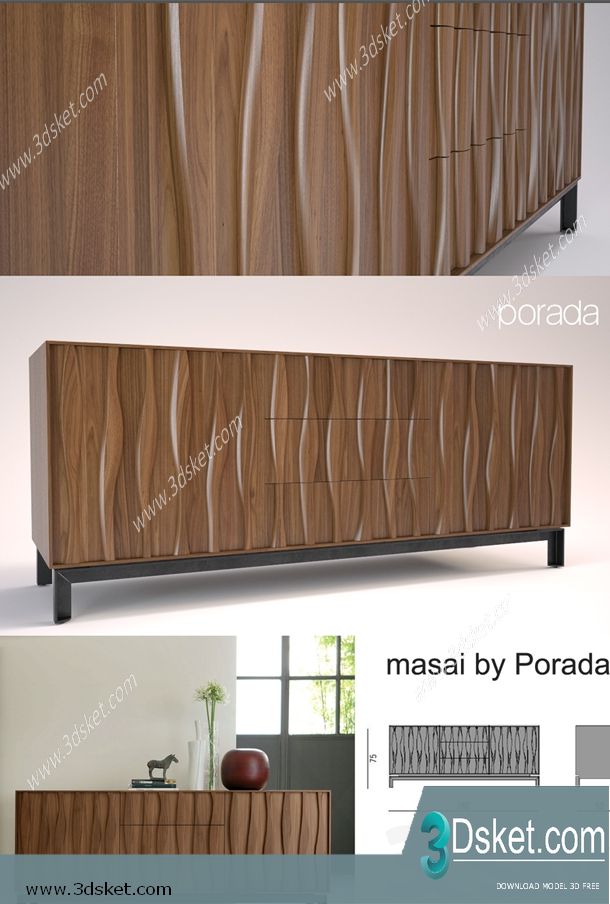 3D Model Sideboard Chest Of Drawer 027