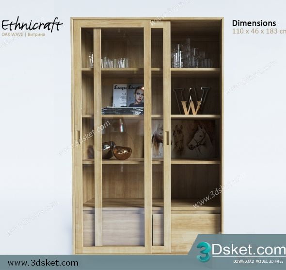3D Display Cabinets Model 026 Free Download - Tủ trang trí