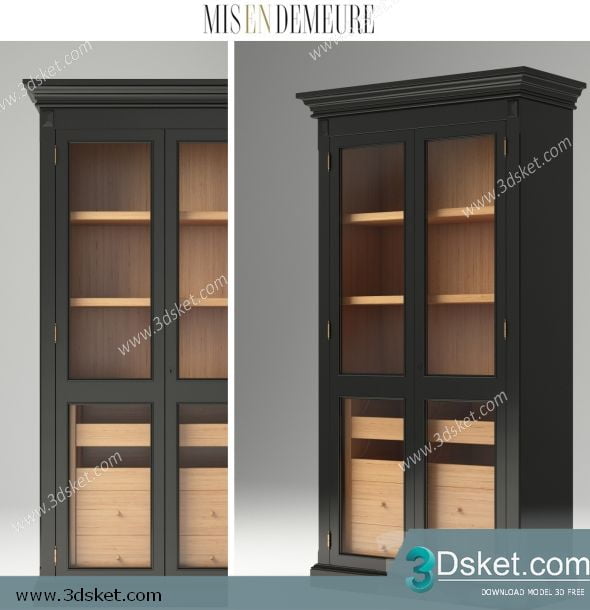 3D Display Cabinets Model 027 Free Download - Tủ trang trí