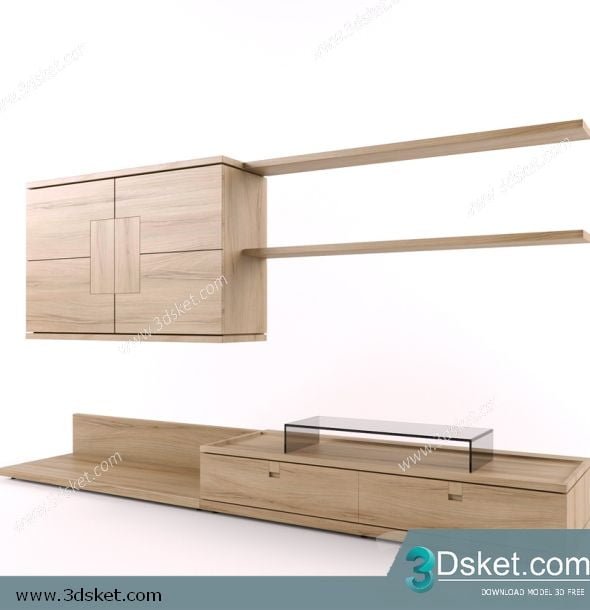 3D Display Cabinets Model 030 Free Download - Tủ trang trí