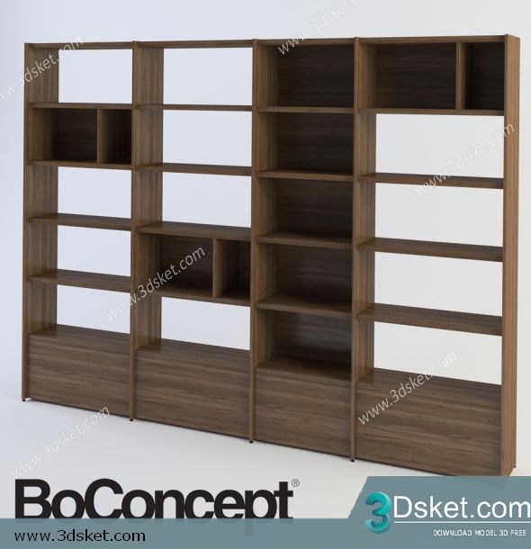 3D Display Cabinets Model 032 Free Download - Tủ trang trí