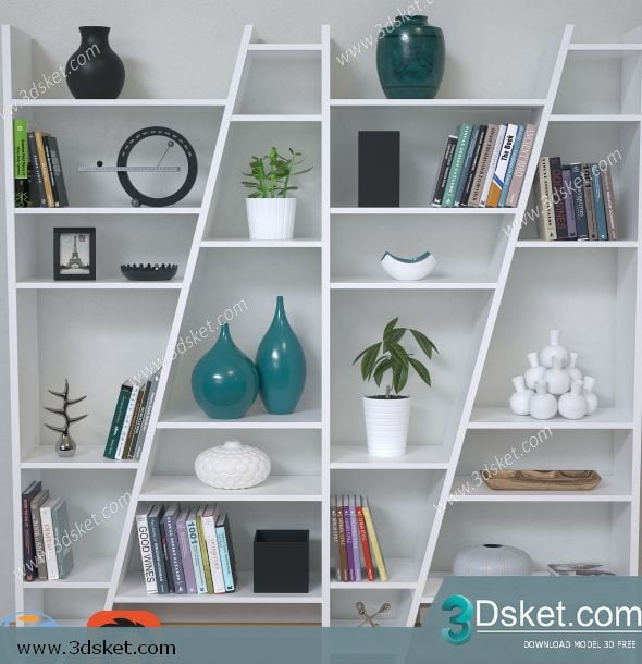 3D Display Cabinets Model 033 Free Download - Tủ trang trí