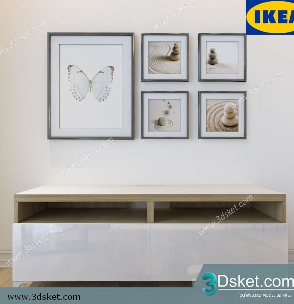 3D Display Cabinets Model 035 Free Download - Tủ trang trí