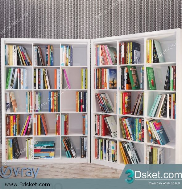 3D Display Cabinets Model 036 Free Download - Giá sách