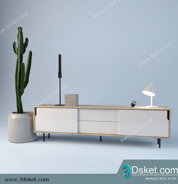 3D TV Cabinets Model 001 Free Download - Tủ Tivi