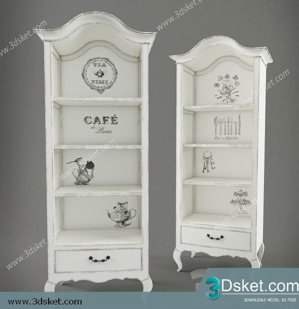 3D Display Cabinets Model 037 Free Download - Tủ trang trí