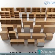 3D Display Cabinets Model 038 Free Download - Tủ trang trí