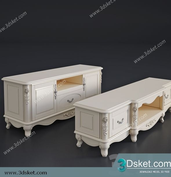 3D TV Cabinets Model 004 Free Download - Tủ Tivi