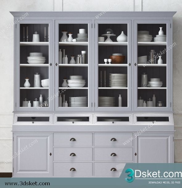 3D Display Cabinets Model 039 Free Download - Tủ trang trí