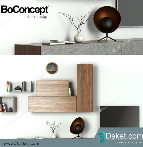 3D TV Cabinets Model 005 Free Download - Tủ Tivi