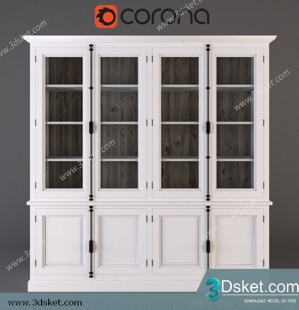 3D Display Cabinets Model 040 Free Download - Tủ trang trí