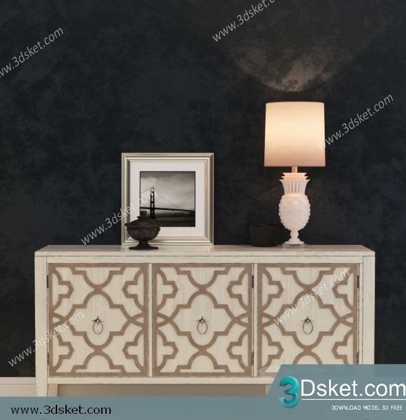 3D Display Cabinets Model 043 Free Download - Tủ trang trí