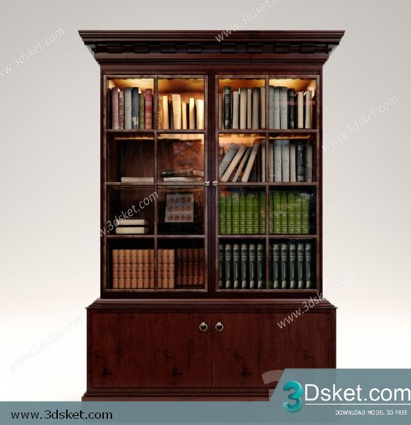 3D Display Cabinets Model 044 Free Download - Giá sách
