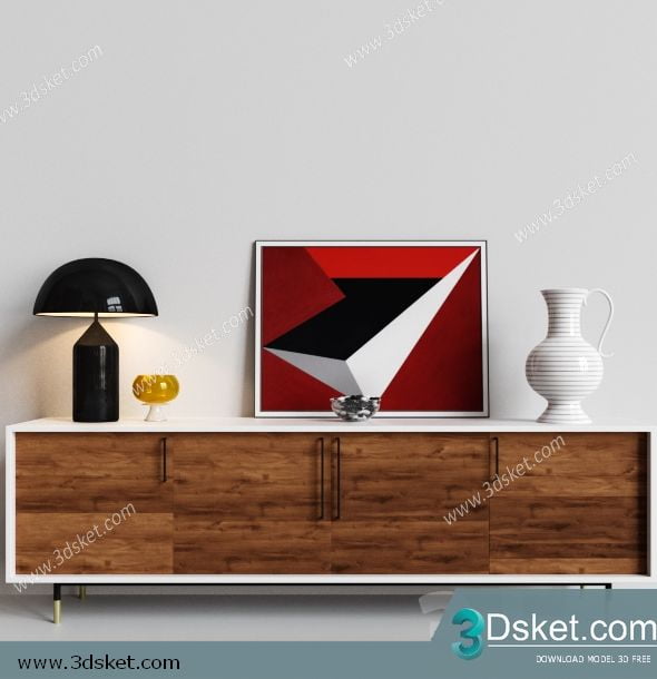 3D TV Cabinets Model 007 Free Download - Tủ Tivi