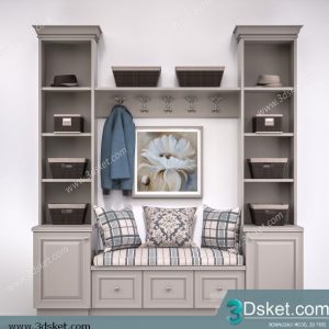 3D Display Cabinets Model 052 Free Download - Tủ trang trí