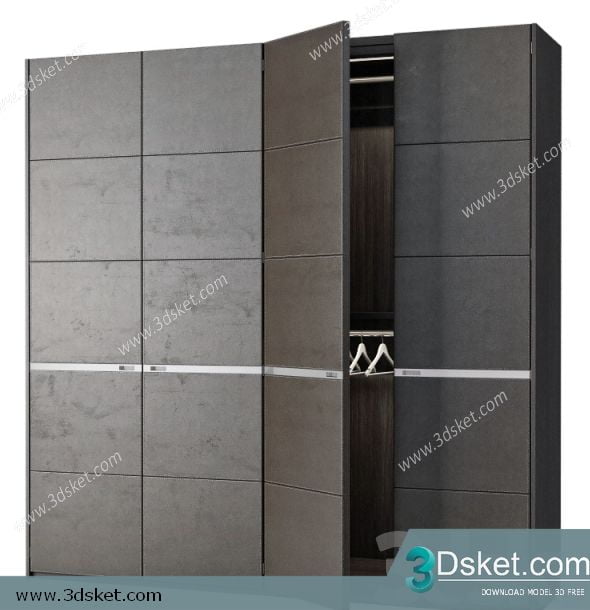 3D Wardrobe Model 013 Free Download - Tủ quần áo