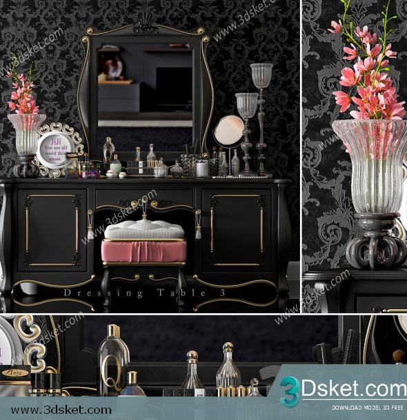 3D Display Cabinets Model 059 Free Download - Tủ trang trí