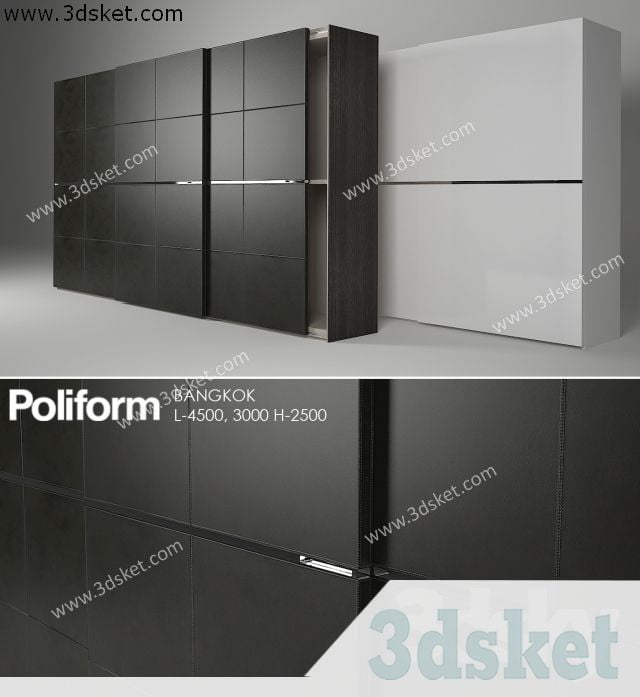 3D Wardrobe Model 002 Free Download - Tủ quần áo