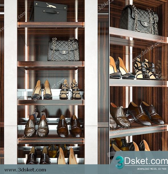 3D Wardrobe Model 016 Free Download - Tủ quần áo