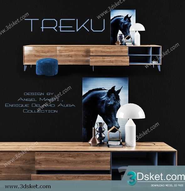 3D TV Cabinets Model 014 Free Download - Tủ Tivi