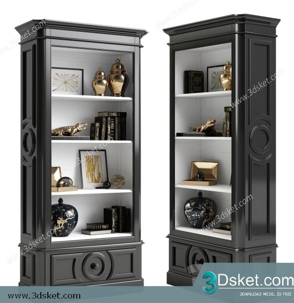 3D Display Cabinets Model 063 Free Download - Tủ trang trí