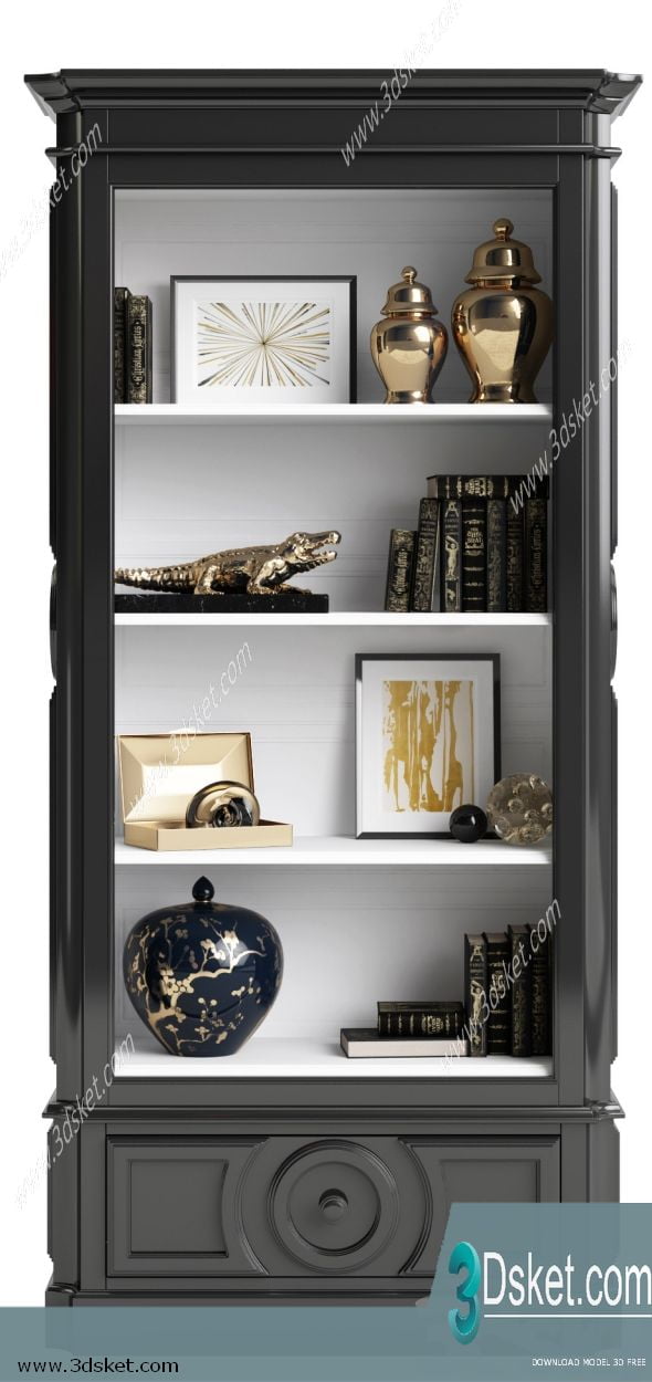 3D Display Cabinets Model 063 Free Download - Tủ trang tría