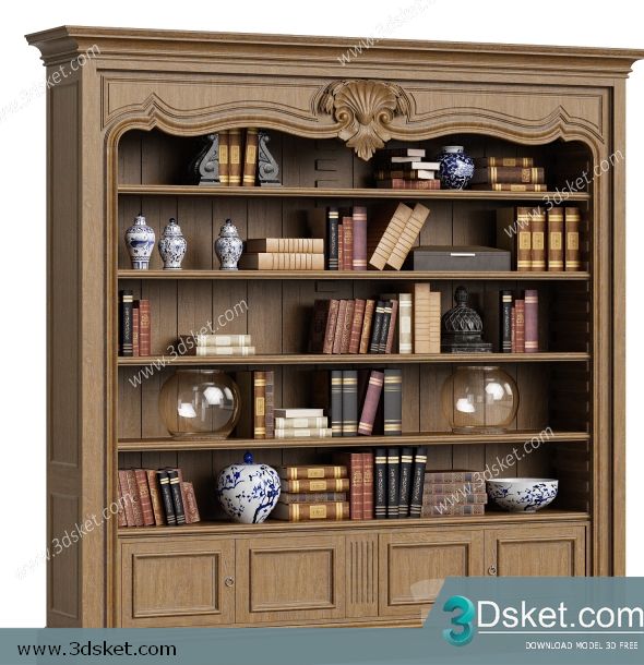 3D Display Cabinets Model 064 Free Download - Giá sách