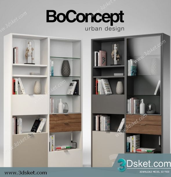 3D Display Cabinets Model 066 Free Download - Giá sách