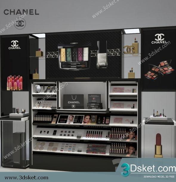 3D Display Cabinets Model 068 Free Download - Tủ mỹ phẩm