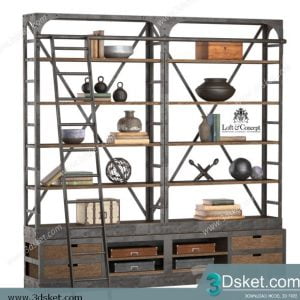 3D Display Cabinets Model 069 Free Download - Tủ trang trí