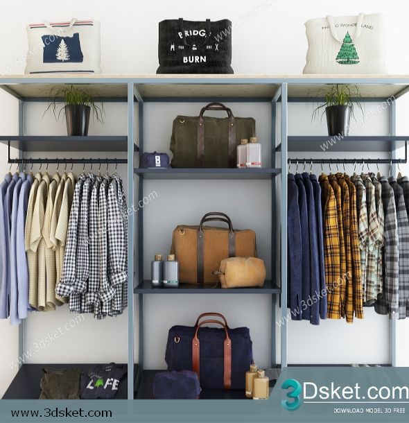 3D Wardrobe Model 020 Free Download - Tủ quần áo