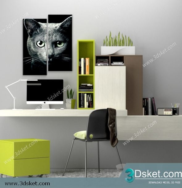 3D Display Cabinets Model 070 Free Download - Giá sách