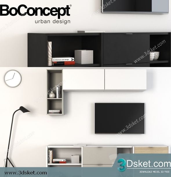 3D TV Cabinets Model 016 Free Download - Tủ Tivi