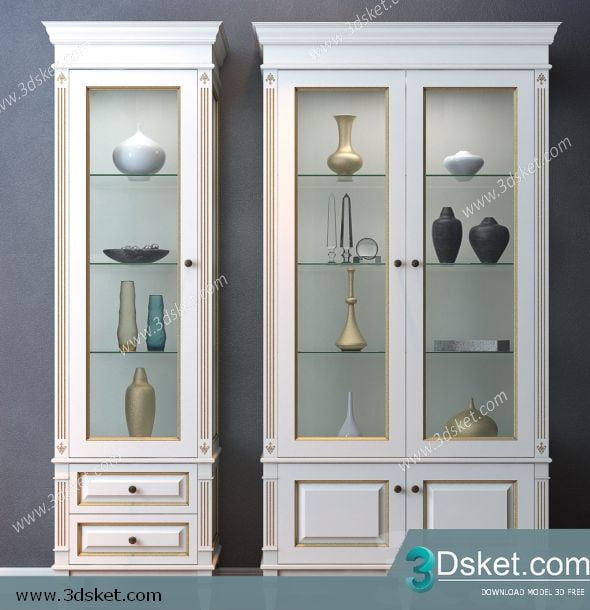 3D Display Cabinets Model 071 Free Download - Tủ trang trí