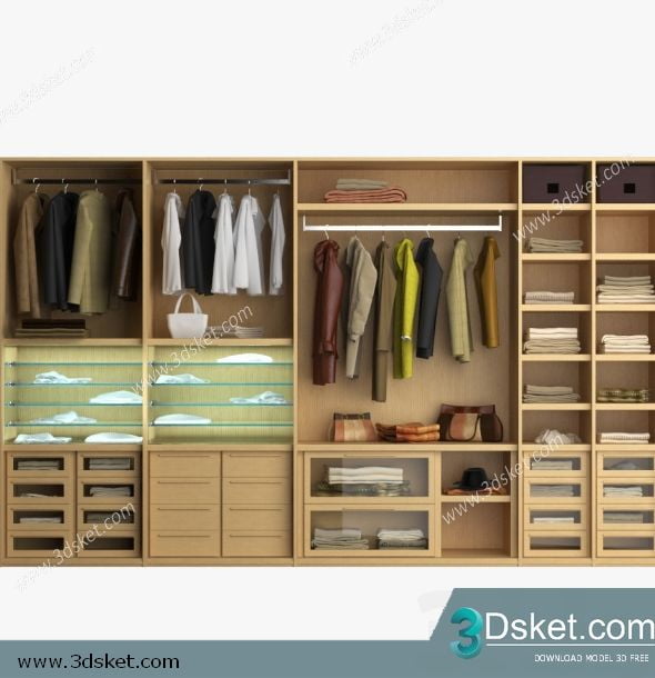 3D Wardrobe Model 024 Free Download - Tủ quần áo