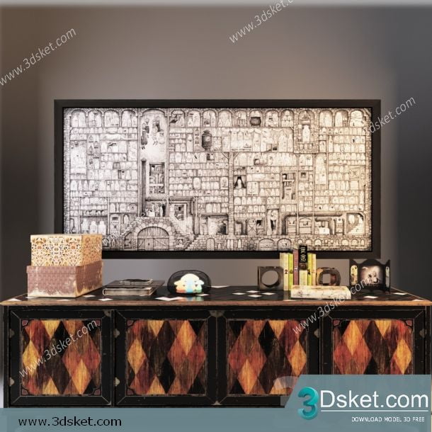 3D Model Sideboard Chest Of Drawer 158