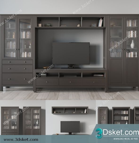 3D TV Cabinets Model 017 Free Download - Tủ Tivi