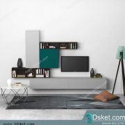 3D TV Cabinets Model 018 Free Download - Tủ Tivi