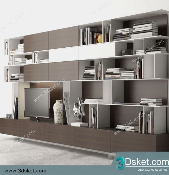 3D TV Cabinets Model 019 Free Download - Tủ Tivi