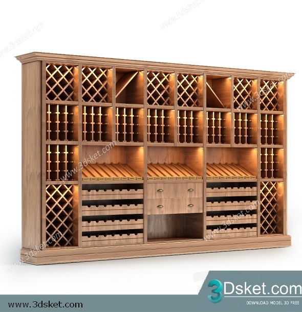 3D Display Cabinets Model 075 Free Download - Tủ trang trí