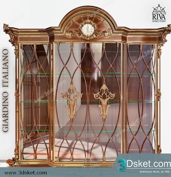 3D Display Cabinets Model 076 Free Download - Tủ trang trí