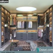 3D Wardrobe Model 027 Free Download - Tủ quần áo