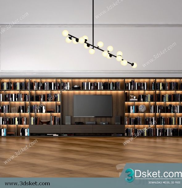 3D TV Cabinets Model 022 Free Download - Tủ Tivi