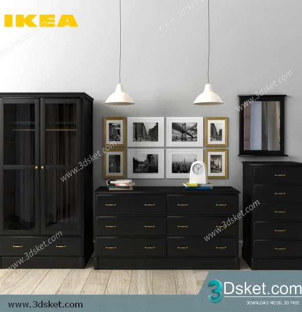 3D Display Cabinets Model 083 Free Download - Tủ trang trí