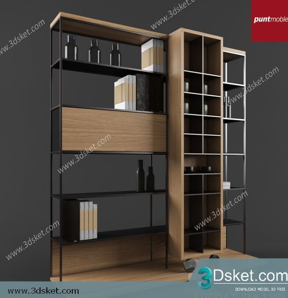 3D Display Cabinets Model 137 Free Download - Tủ trang trí