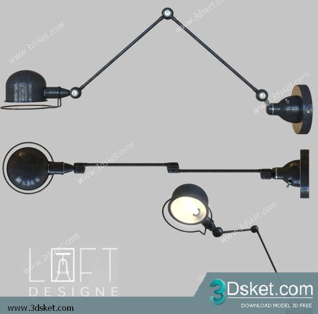 Free Download Wall Light 3D Model Đèn Tường 001