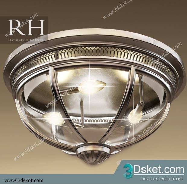 Free Download Ceiling Light 3D Model Đèn Trần 025