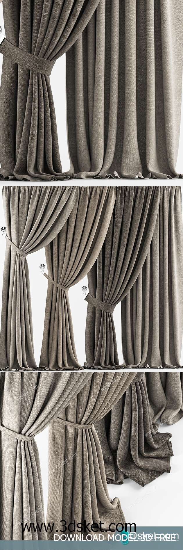 Free Download Curtain 3D Model Rèm 022